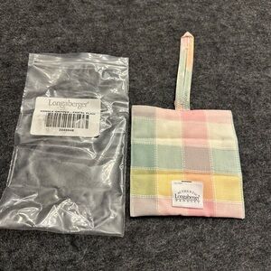 Longaberger Pastel Checkered Pouch with Strap